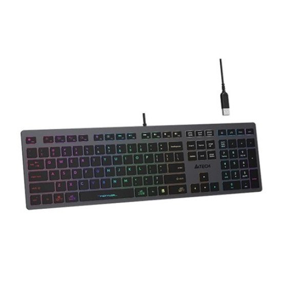 A4tech FX60H FStyler Grey (Neon Backlit) Wired Keyboard with 2 USB HUB