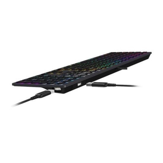 A4tech FX60H FStyler Grey (Neon Backlit) Wired Keyboard with 2 USB HUB