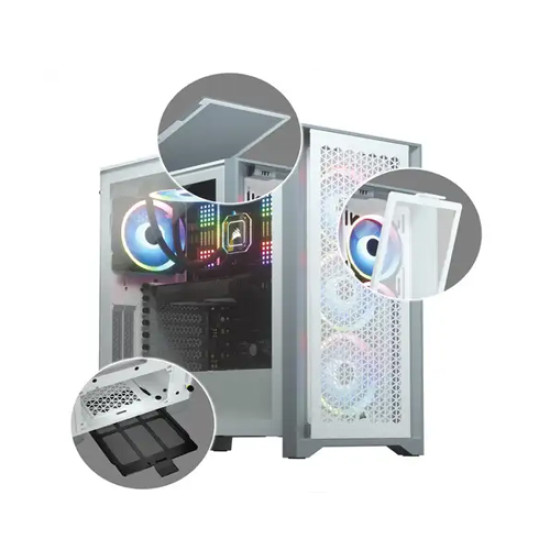 Corsair 4000D AIRFLOW Tempered Glass Mid-Tower ATX Casing White