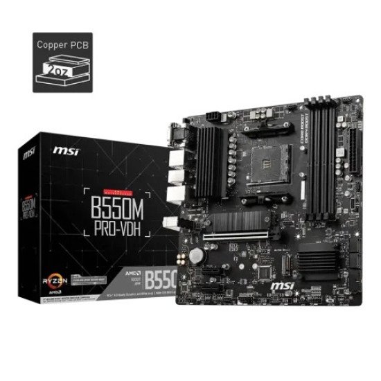 MSI B550M Pro-VDH AMD AM4 DDR4 Micro-ATX Motherboard