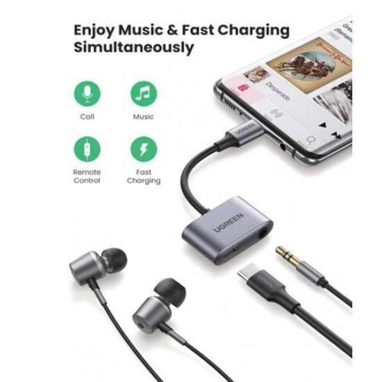 UGREEN CM231 USB-C to 3.5mm Audio Adapter with PD