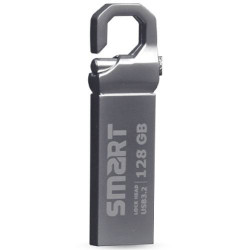 SMART Lock Head 128GB Metal Body USB 3.2 Silver Flash Drive