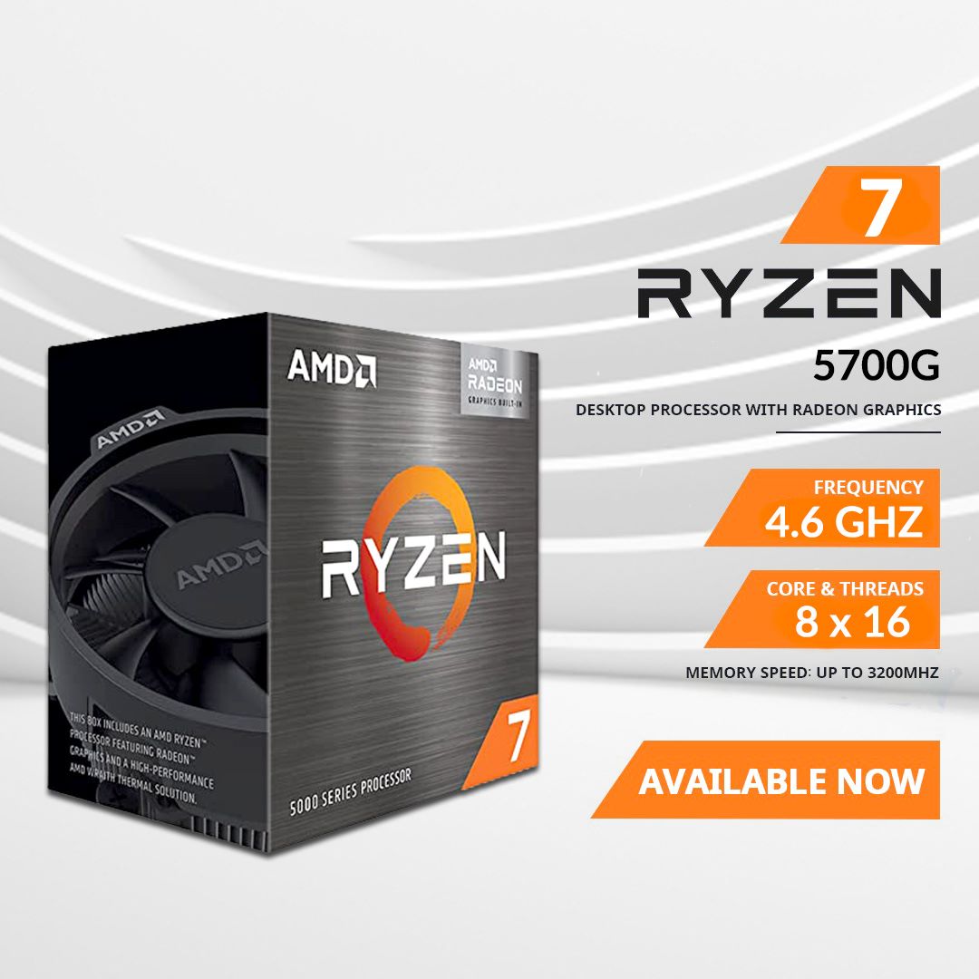 AMD Ryzen 7 5700G Processor with Radeon Graphics AMD Ryzen 7 5700G Processor with Radeon Graphics